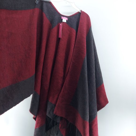 ISAAC Mizrahi  wrap poncho with fringe ends  NWT - Picture 7 of 8